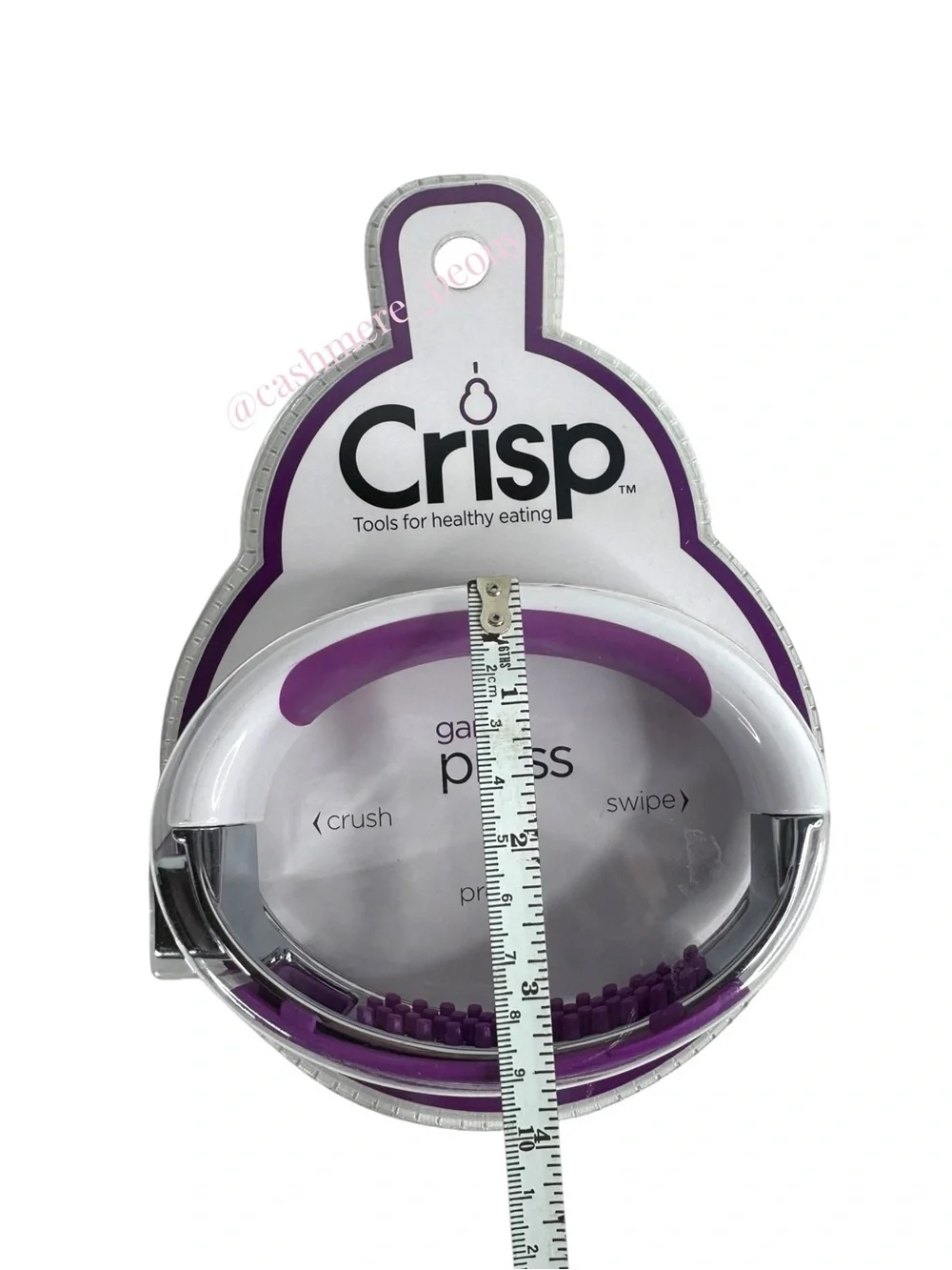 NEW Crisp Purple Garlic Press - Handheld Garlic Crusher Tool Collect & Dispense
